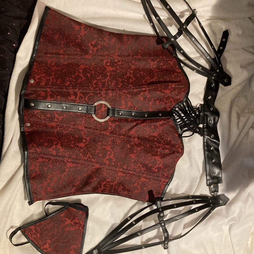 Burgundy corset